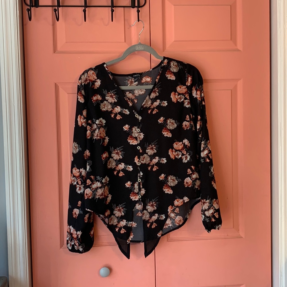 Black Floral Rue21 Blouse
